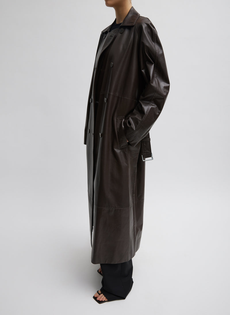 Leather Trench Chocolate Brown-6