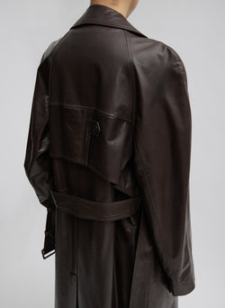 Leather Trench Chocolate Brown-2