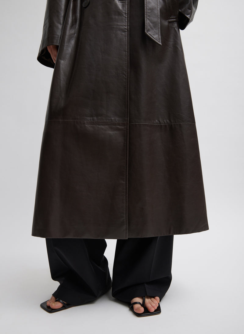 Leather Trench Chocolate Brown-3