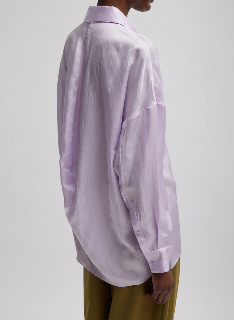 Spring Acetate Shirt With Cocoon Back Pale Lavender-3