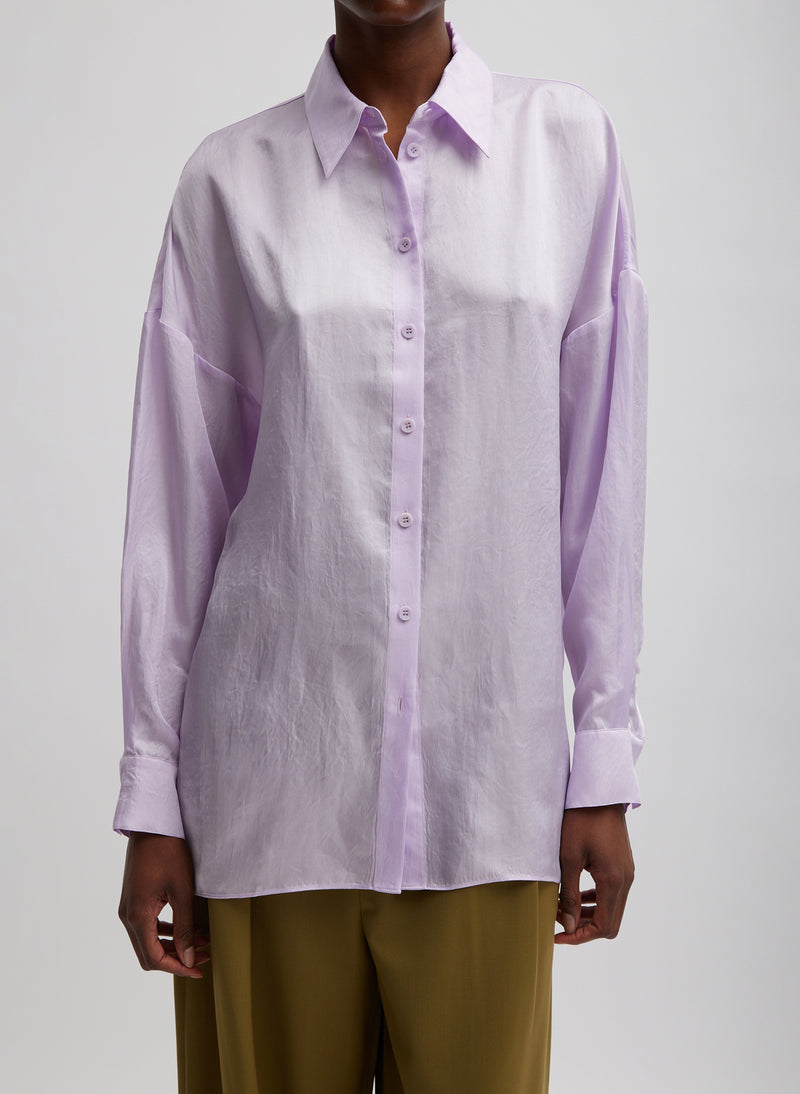 Spring Acetate Shirt With Cocoon Back Pale Lavender-1