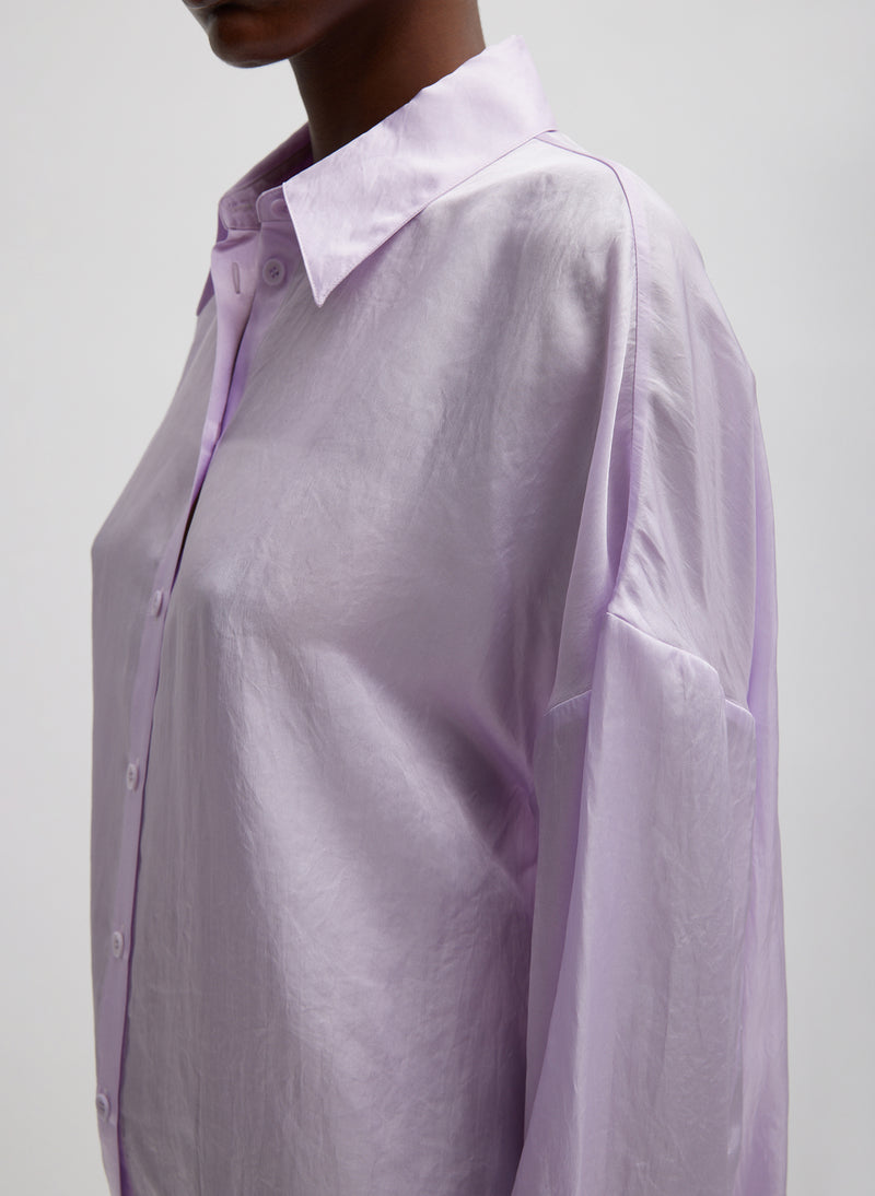 Spring Acetate Shirt With Cocoon Back Pale Lavender-2