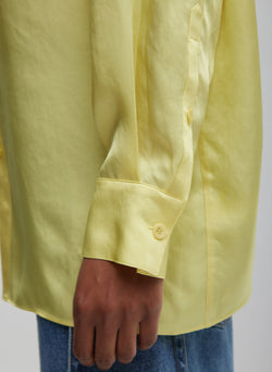 Spring Acetate Shirt With Cocoon Back Yellow-2