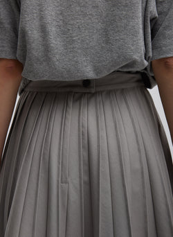 Oliver Cotton Stretch Tricotine Pintucked Skirt Grey Moon-4