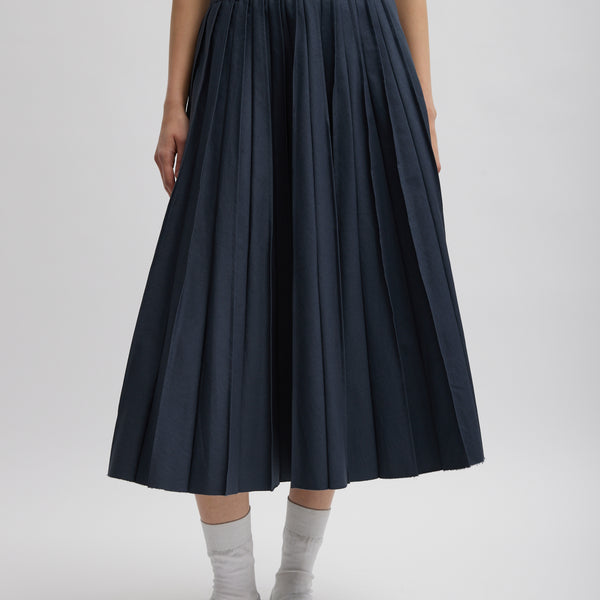 Oliver Cotton Stretch Tricotine Pintucked Skirt – Tibi Official