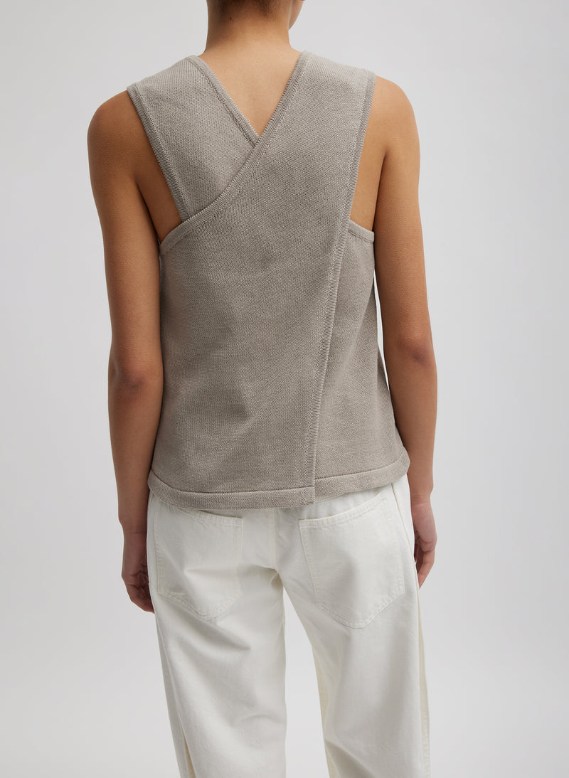 Cotton Criss Cross Sleeveless Sweater – Tibi Official