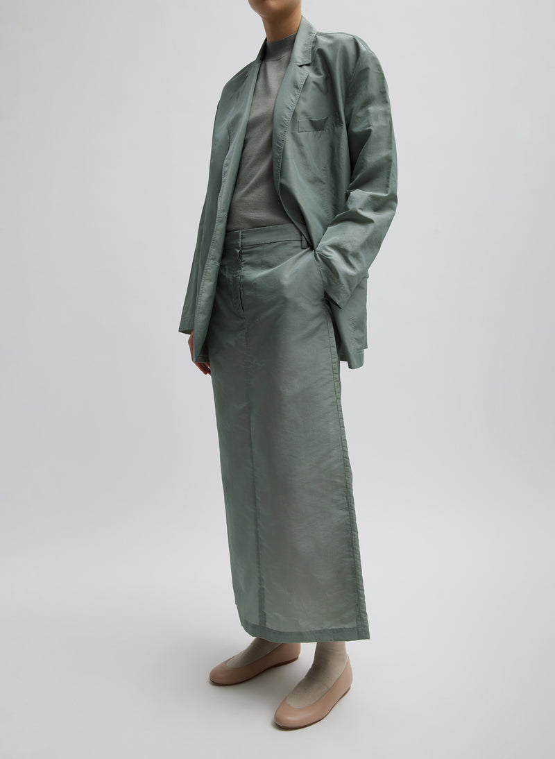 Silk Nylon Maxi Skirt Pumice Grey-2