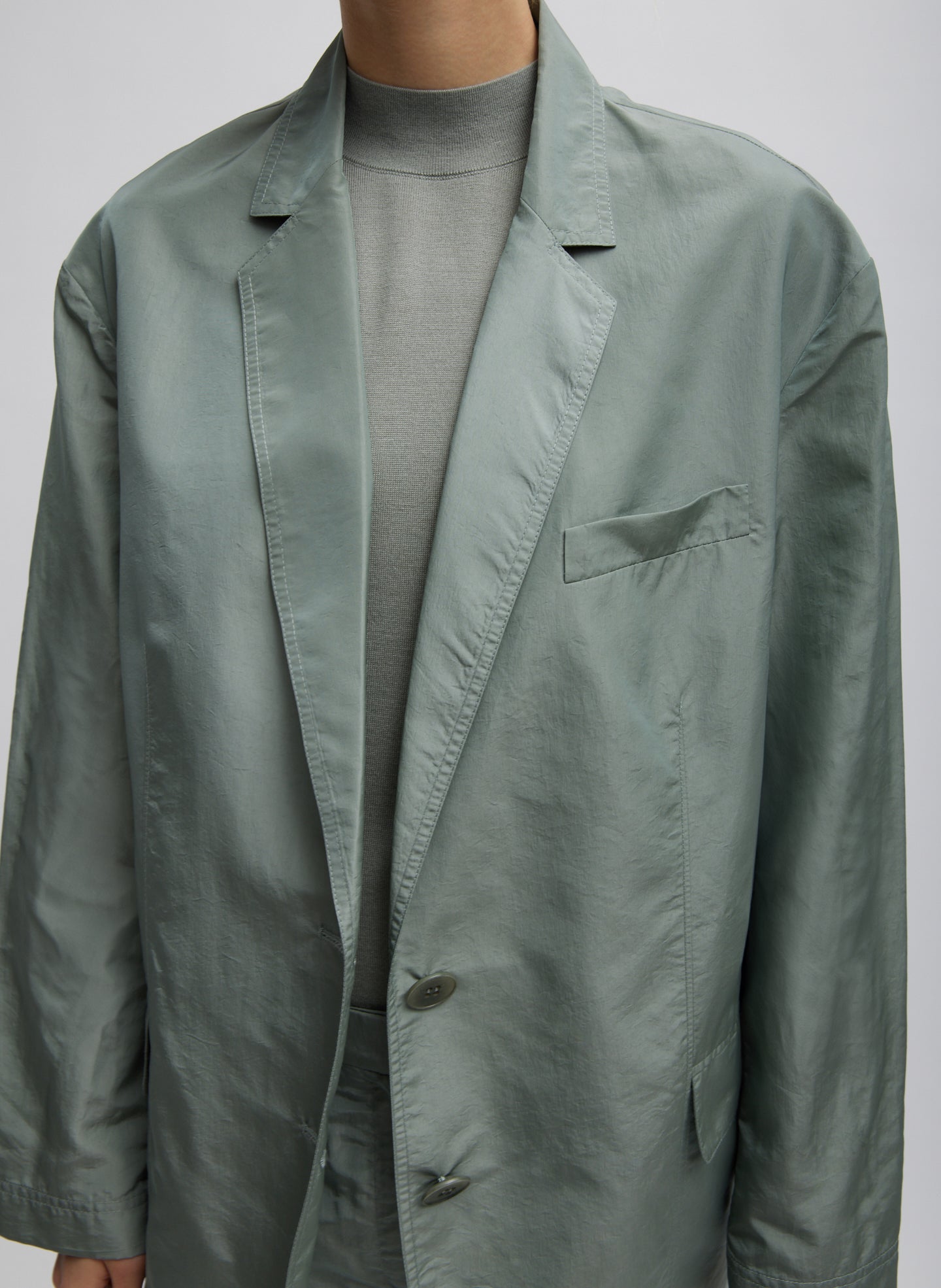 Silk Nylon Liam Blazer - Pumice Grey-1