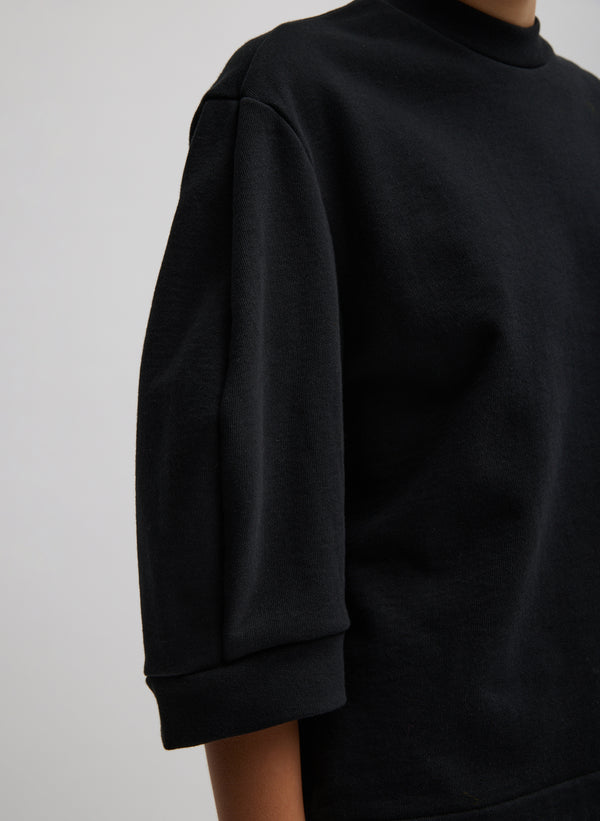 Sculpted Short Sleeve Sweatshirt - Black-2