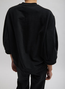 Sculpted Short Sleeve Sweatshirt Black-3