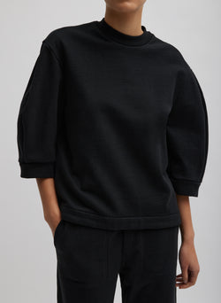 Sculpted Short Sleeve Sweatshirt Black-1