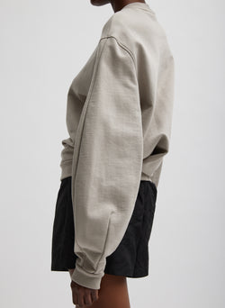 Sculpted Long Sleeve Sweatshirt Light Stone-2