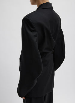 Recycled Tropical Wool Sculpted Blazer Black-3