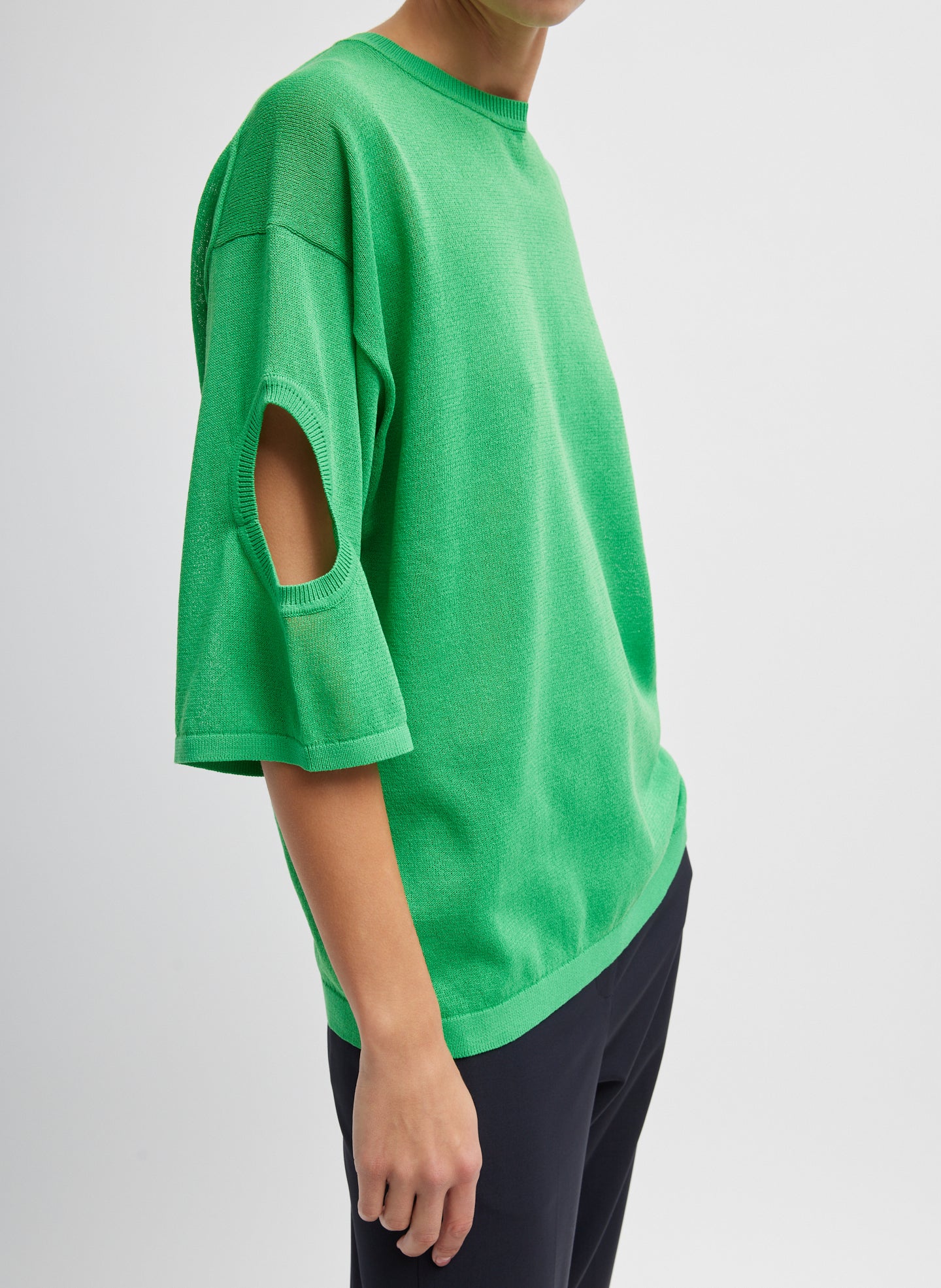 Crispy Sweater Oversized Easy T-Shirt - Green-1