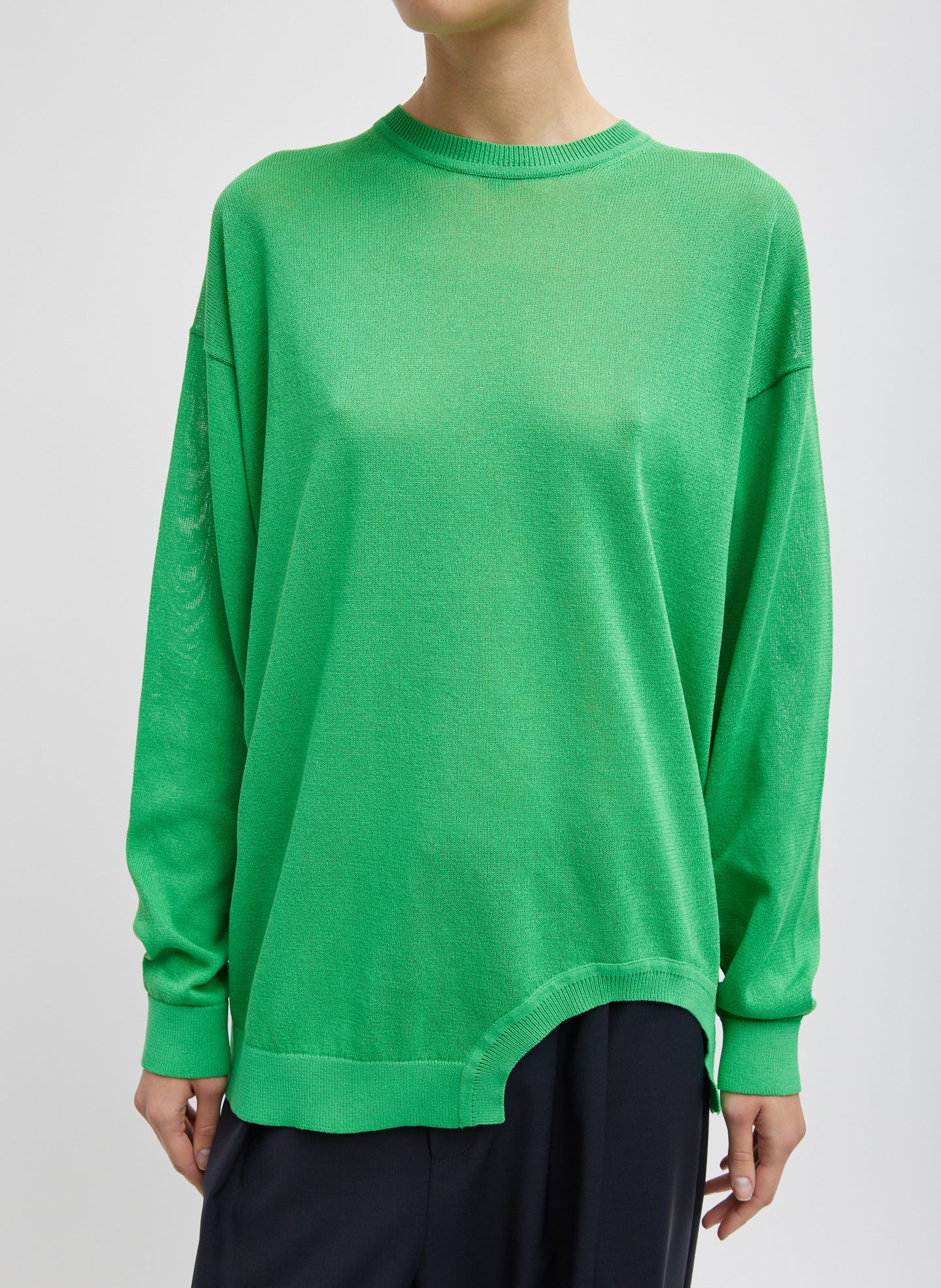 Crispy Sweater With Cut Out Detail - Green-1