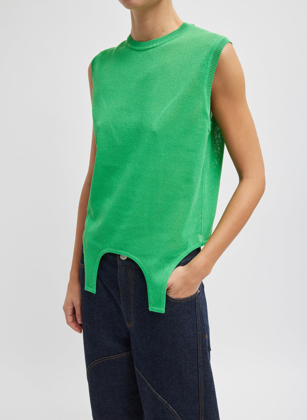 Crispy Cutout Sweater in Green