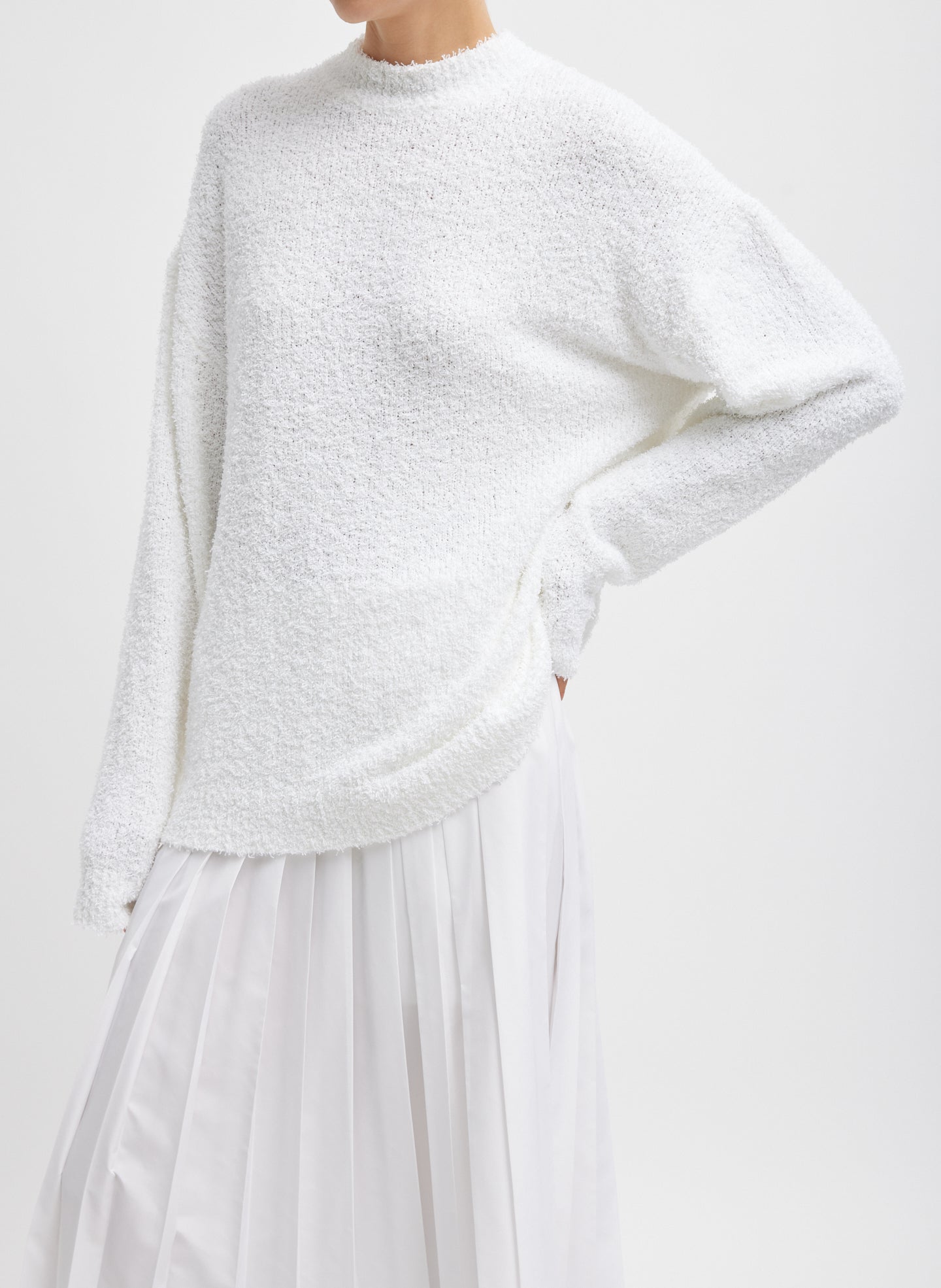 Serviette Crewneck Easy Pullover - Optic White-1