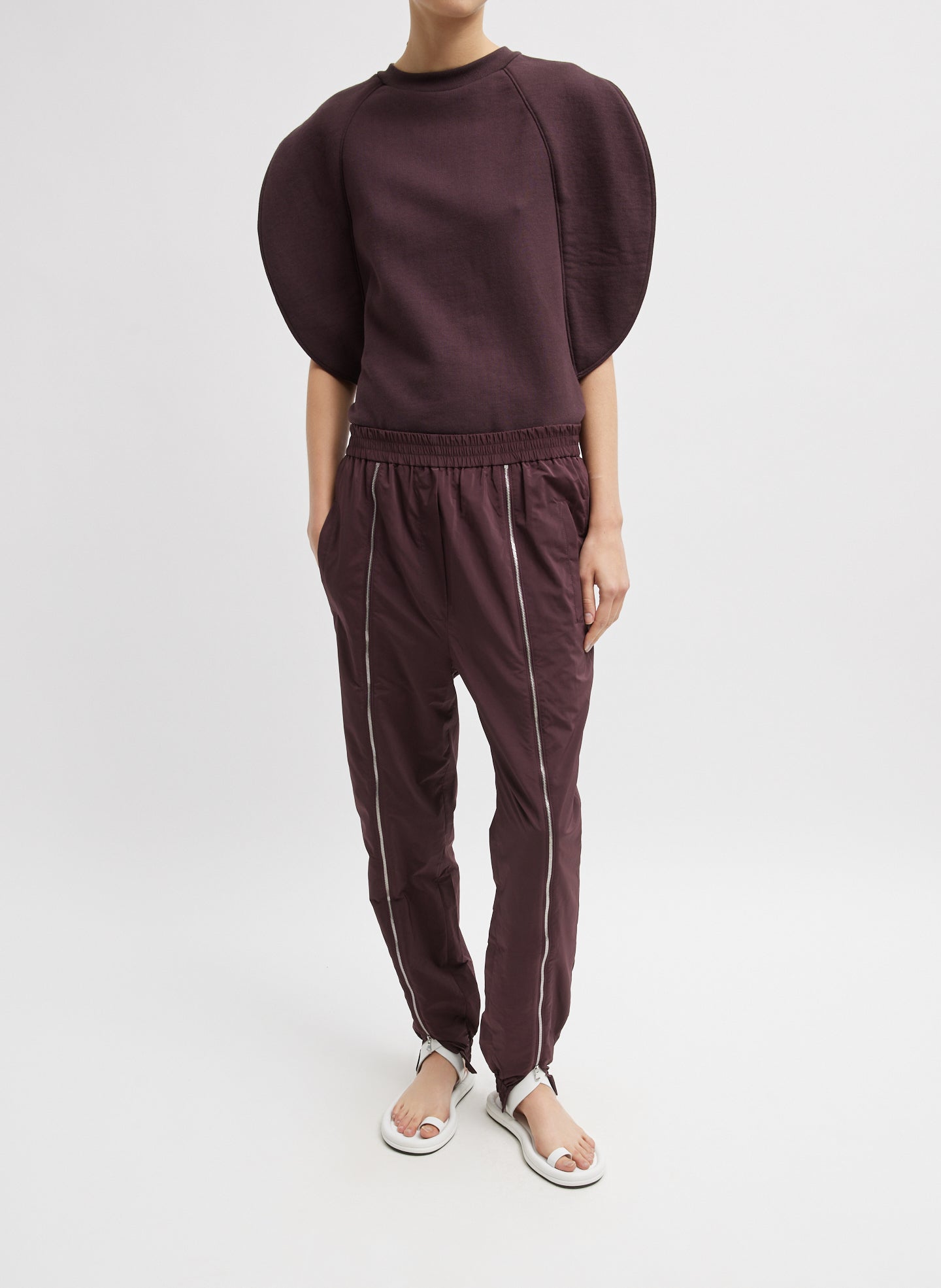 Nylon Zipper Jogger - Malbec-1