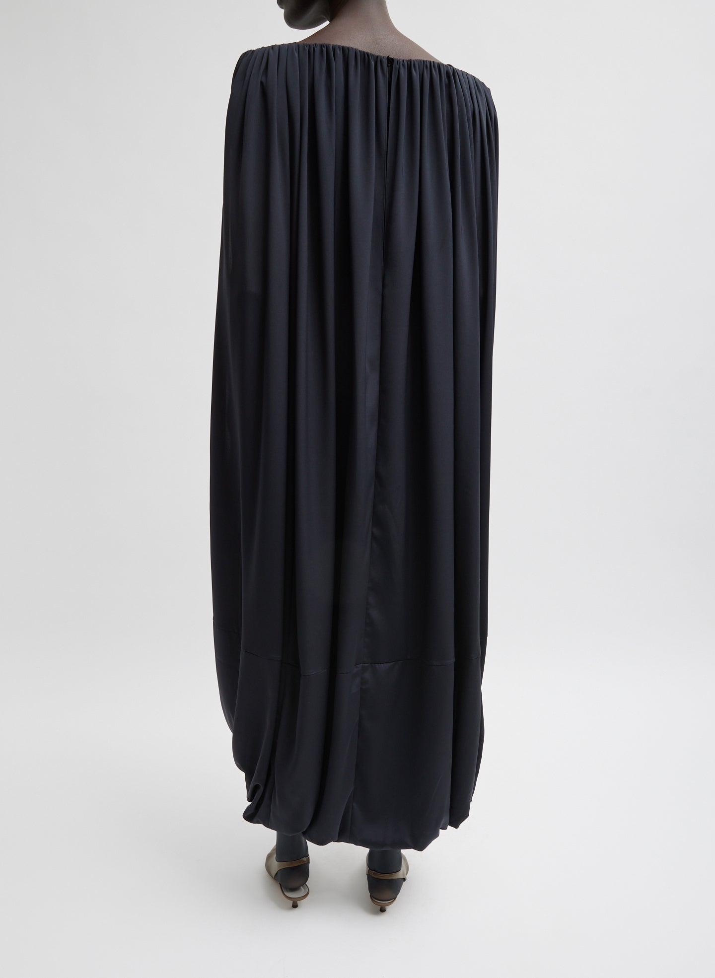 Stretch Silk Nylon Wide Neck Cape Dress Tibi Official Stretch Silk Nylon Wide Neck Cape Dress Tibi Official