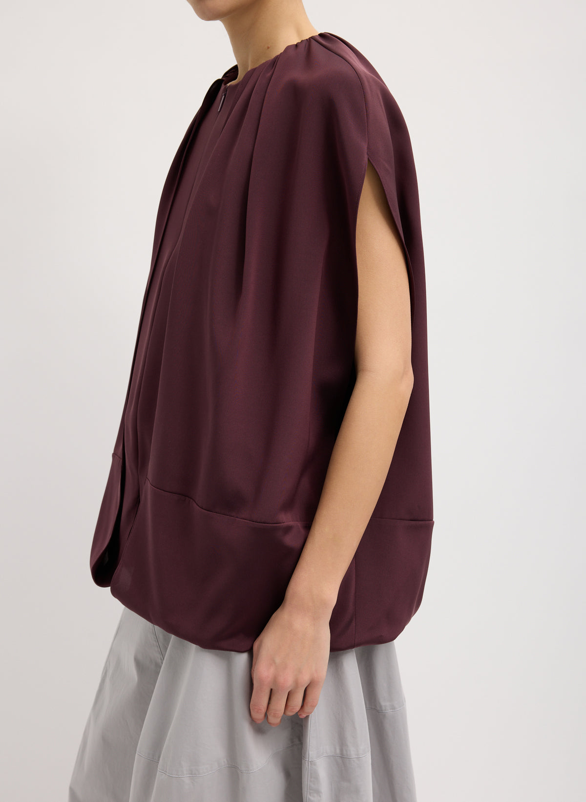 Stretch Silk Nylon Cape Top – Tibi Official
