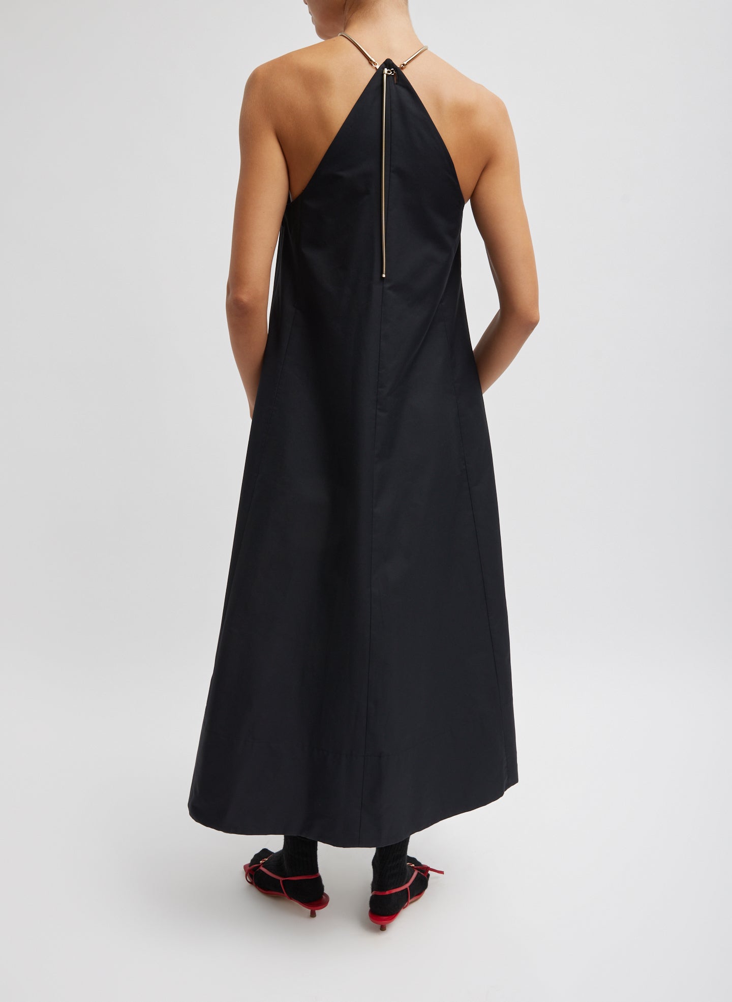 Black / 00 / S125TL1633 Tech Twill Lavalliere Halter Dress Black / 00 / S125TL1633 Tech Twill Lavalliere Halter Dress