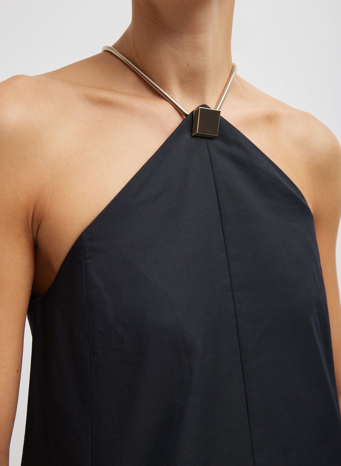 Tech Twill Lavalliere Halter Dress Tibi Official Tech Twill Lavalliere Halter Dress Tibi Official