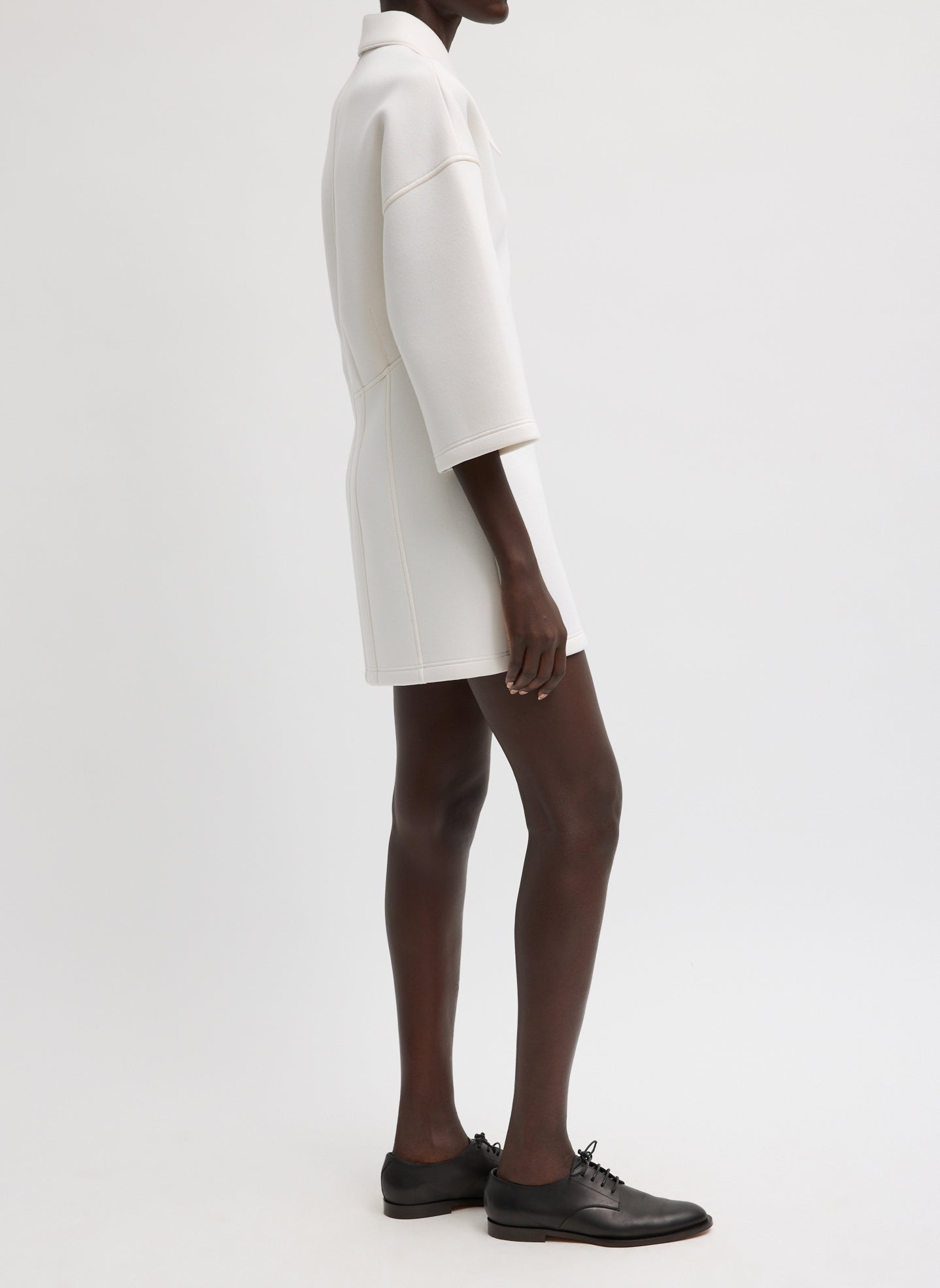 Bonded Viscose Zip Front Short Sleeve Slim Tunic – Tibi Official