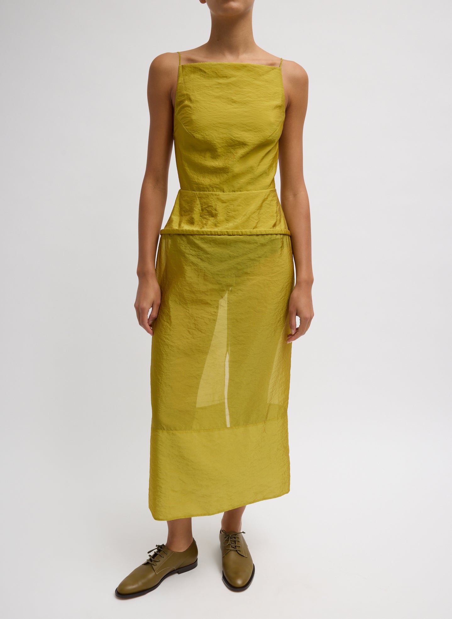 Dijon Chassis Hoop Strappy Dress - skirt lining removed, front view on model