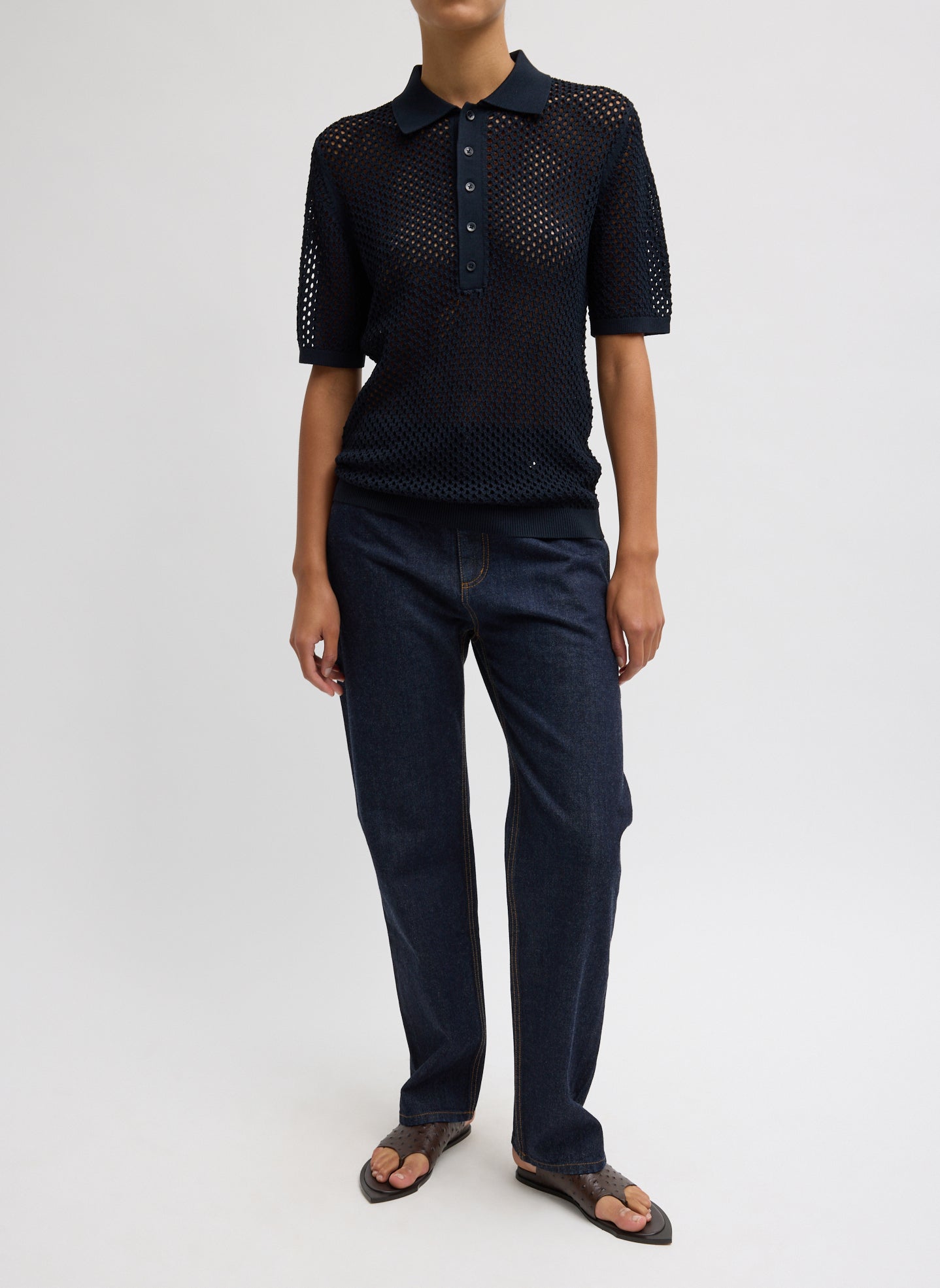 Crochet Netting Slim Polo – Tibi Official