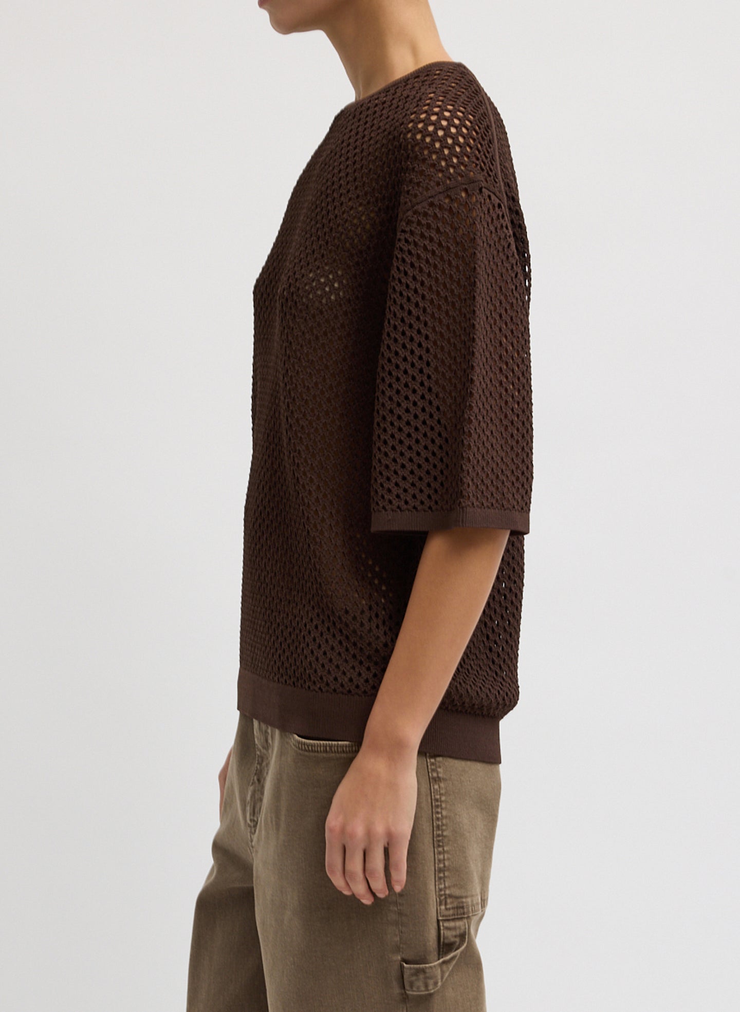 Crochet Netting Oversized Easy T-Shirt – Tibi Official