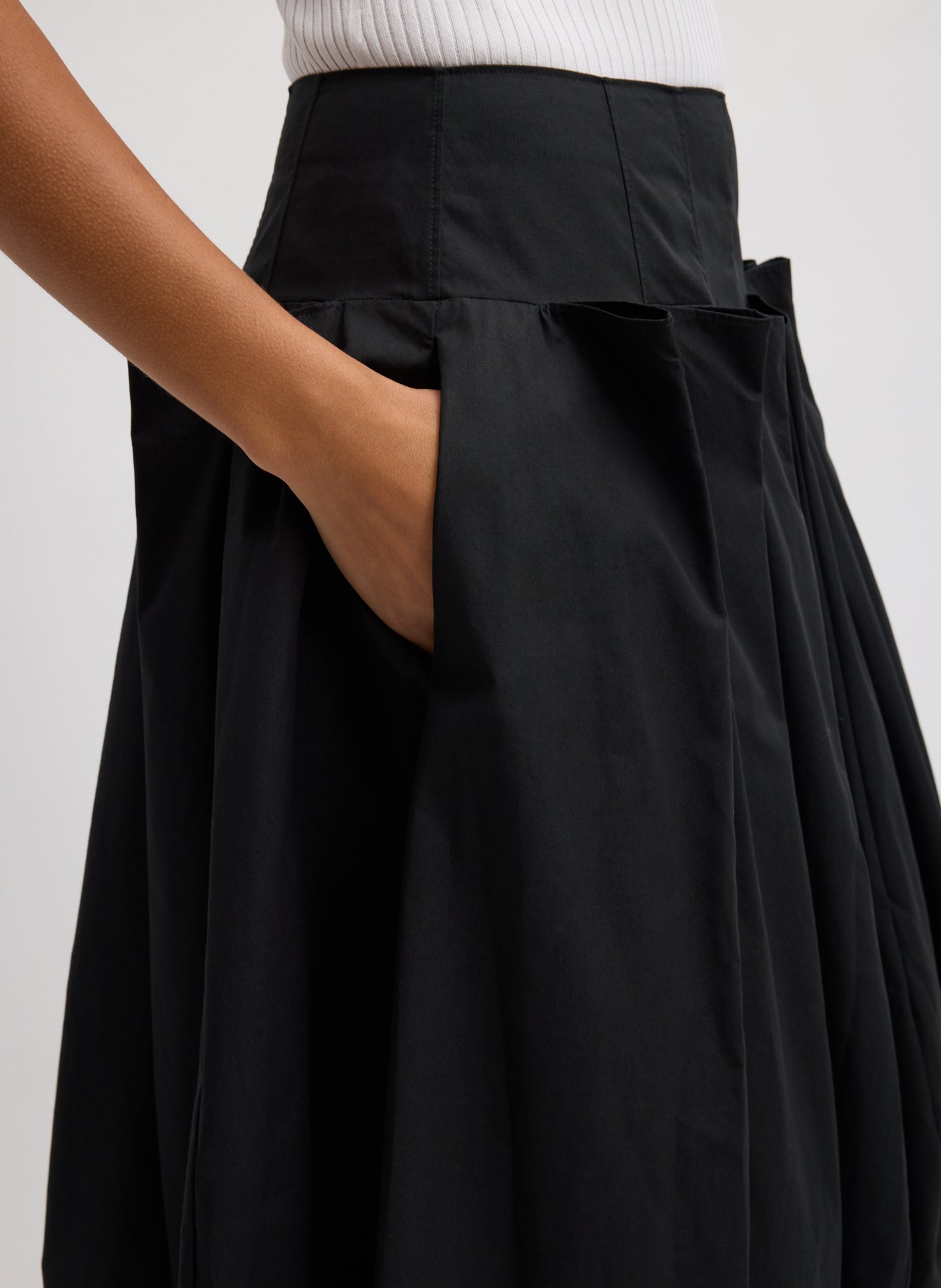 Compact Eco Poplin Pinched Pleat Full Skirt – Tibi Official