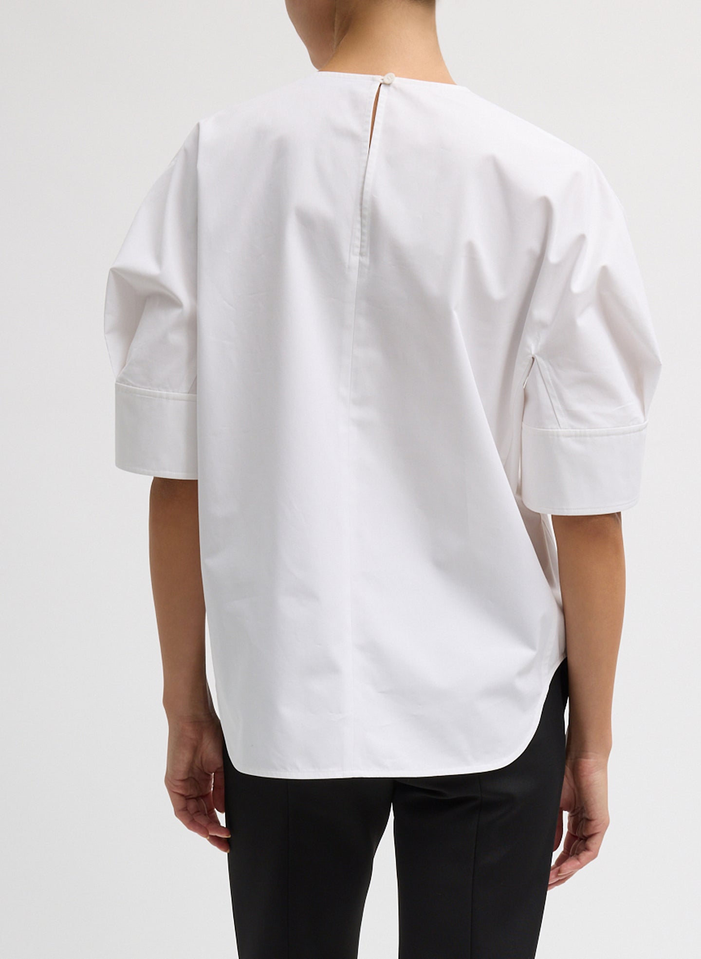 Compact Eco Poplin Reverse Sleeve Top – Tibi Official