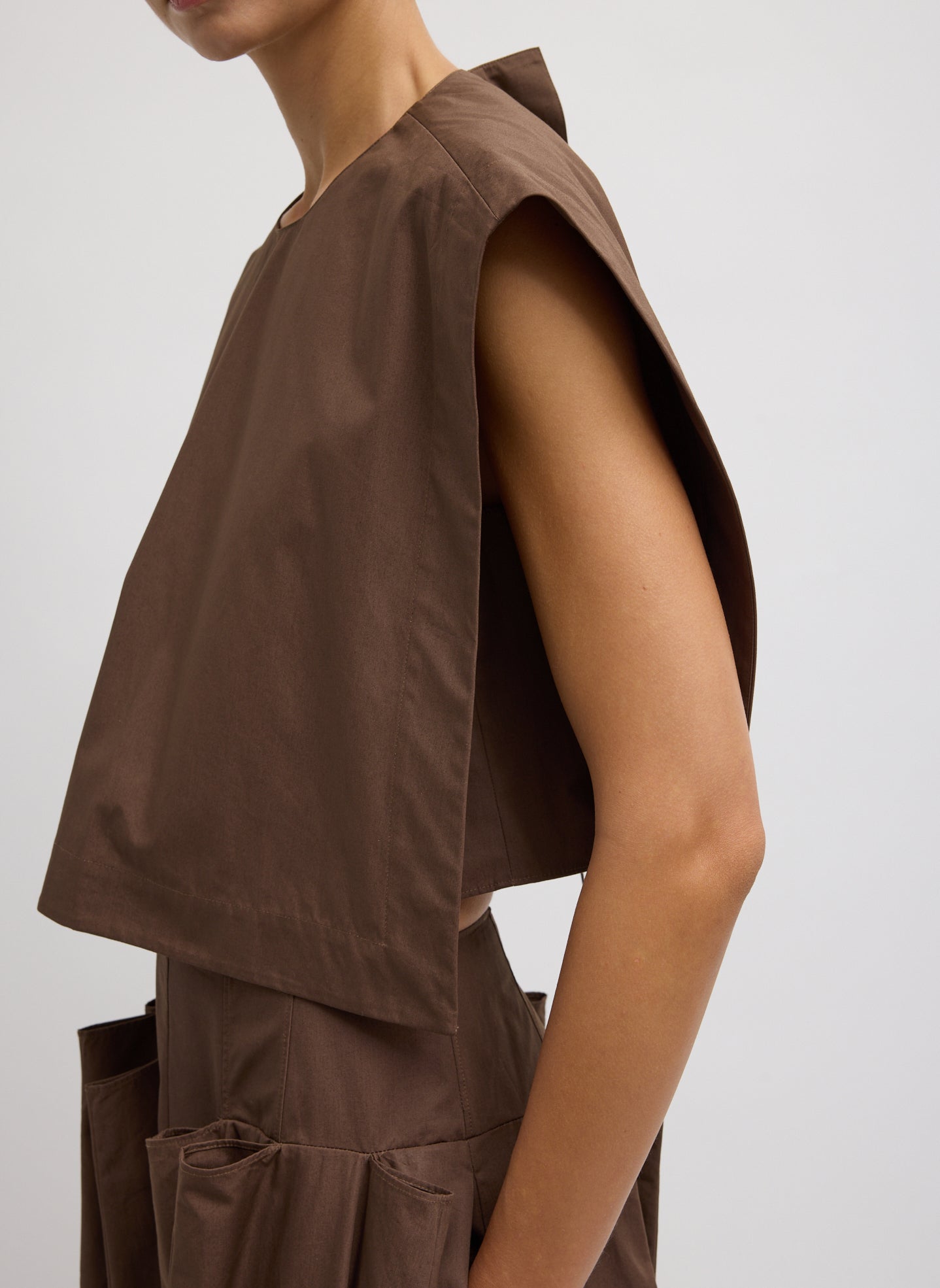 Compact Eco Poplin Cropped Square Top – Tibi Official