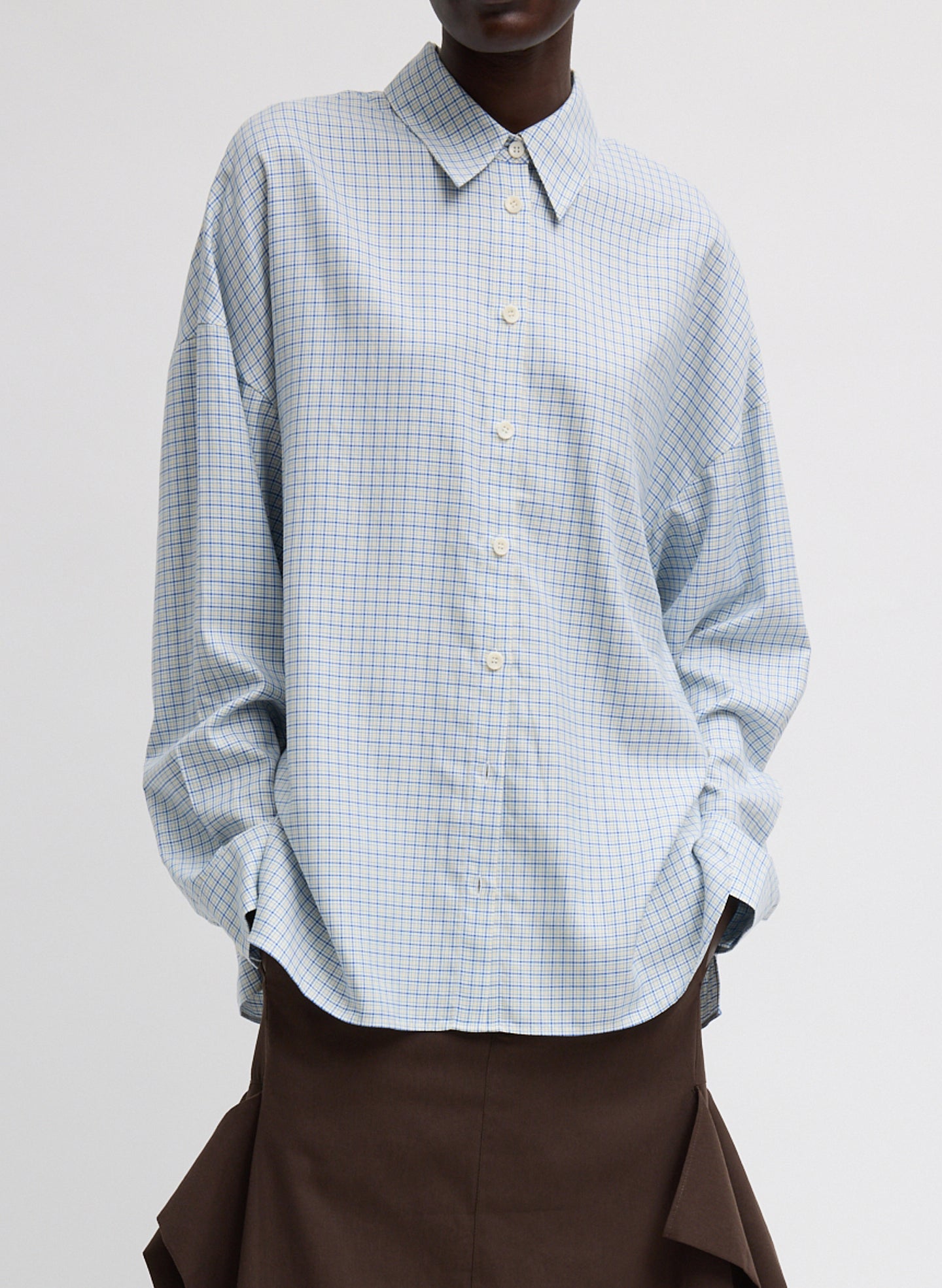Linus Check Oversized Shirt – Tibi Official