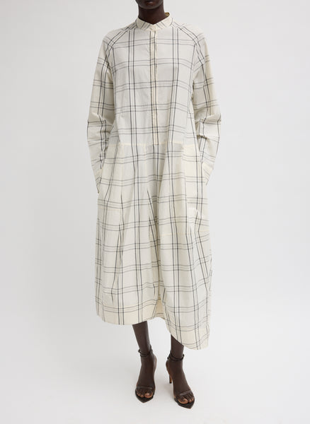 Russel Plaid Balloon Dress Ivory/Black Multi / 4S / S126RP1668 Russel Plaid Balloon Dress Ivory/Black Multi / 4S / S126RP1668