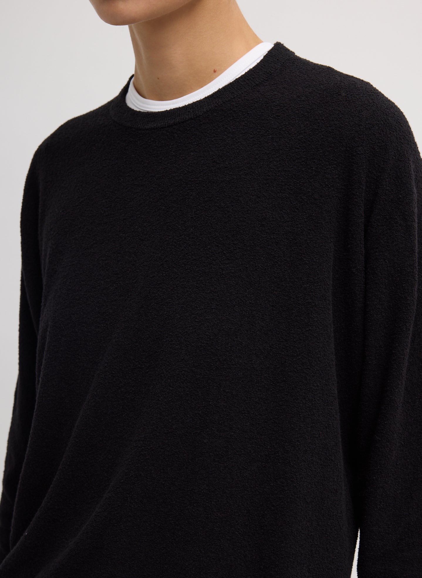 Black Sable Perfect Men's Pullover - closeup of neckline