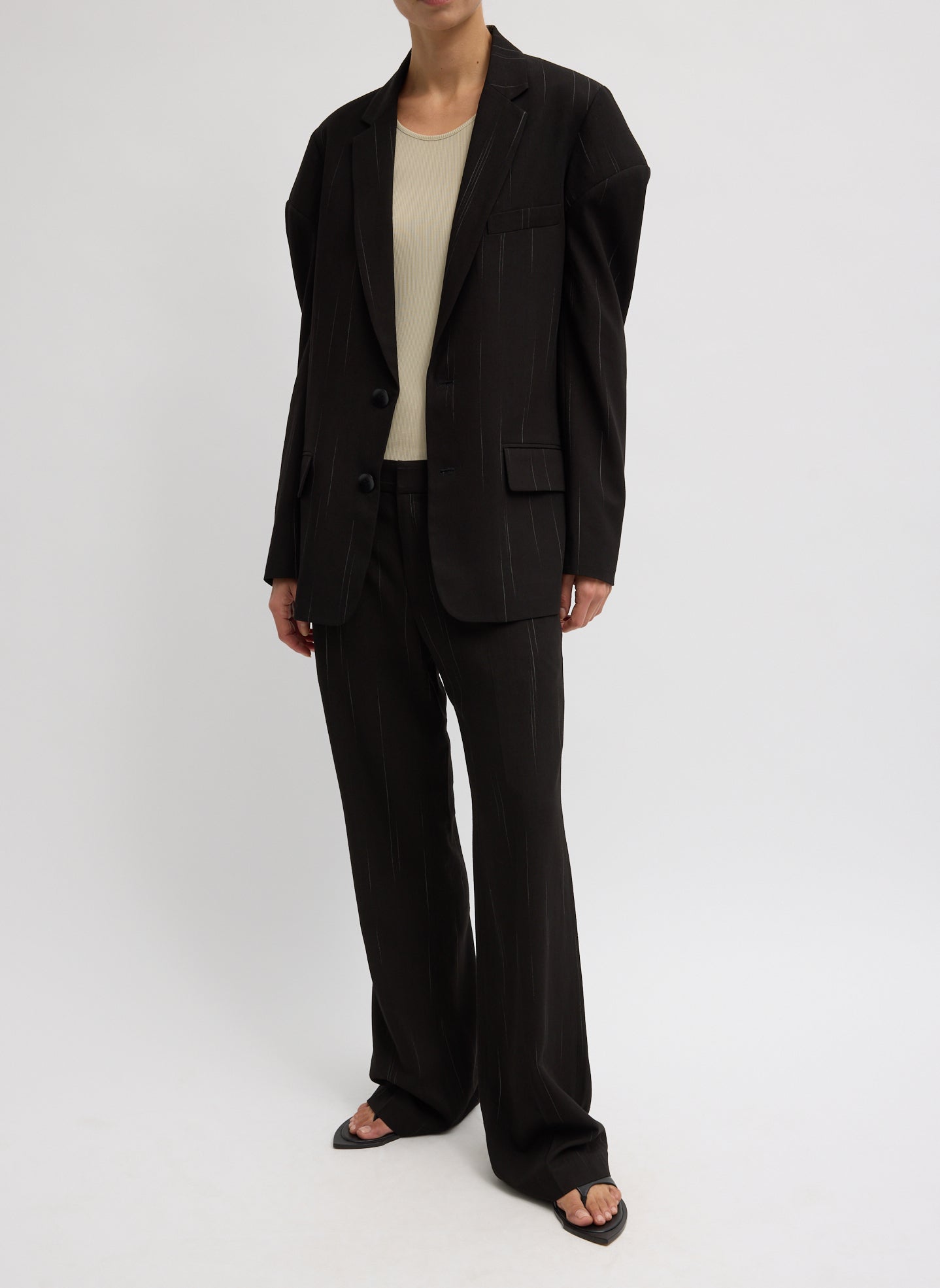 Viscose Suiting Hinged Sleeve Blazer – Tibi Official
