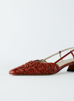 Textured Victor Slingback Red-6