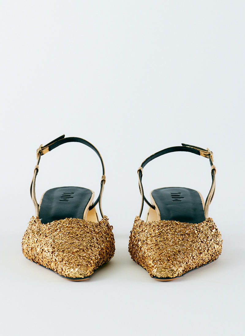 Curly Victor Slingback Gold-4