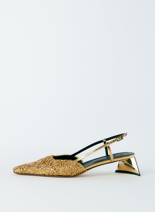 Curly Victor Slingback - Gold-1