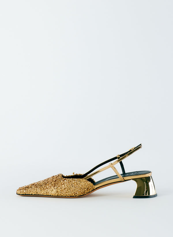 Curly Victor Slingback - Gold-2