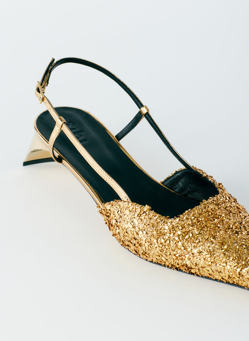 Curly Victor Slingback Gold-6