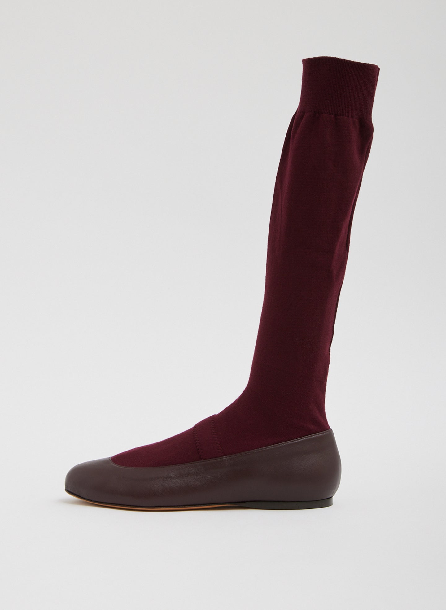 Borg Sock Shoe - Tall - Burgundy-1