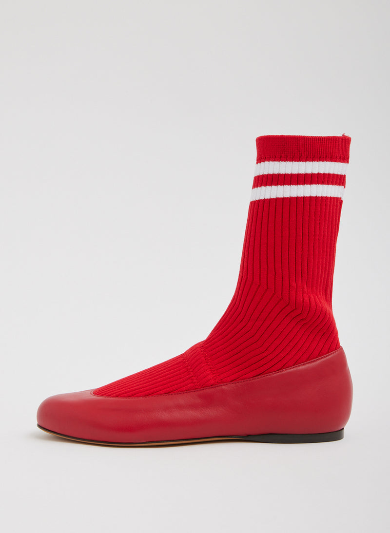 Slouchy Ribbed Borg Red-1