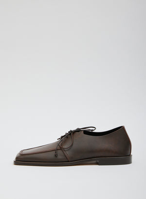 Brown Brody Square Toe Loafer - leather, side view