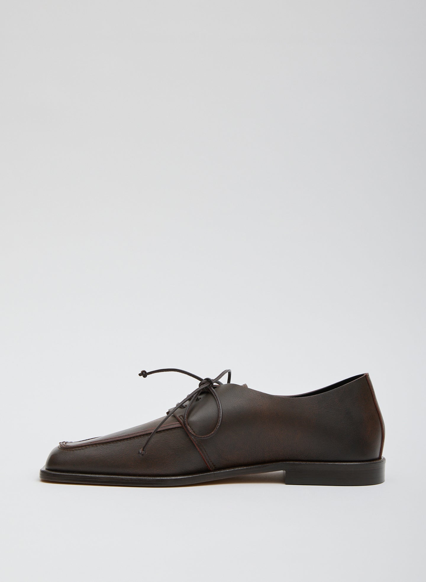Brown Brody Square Toe Loafer - leather, side view
