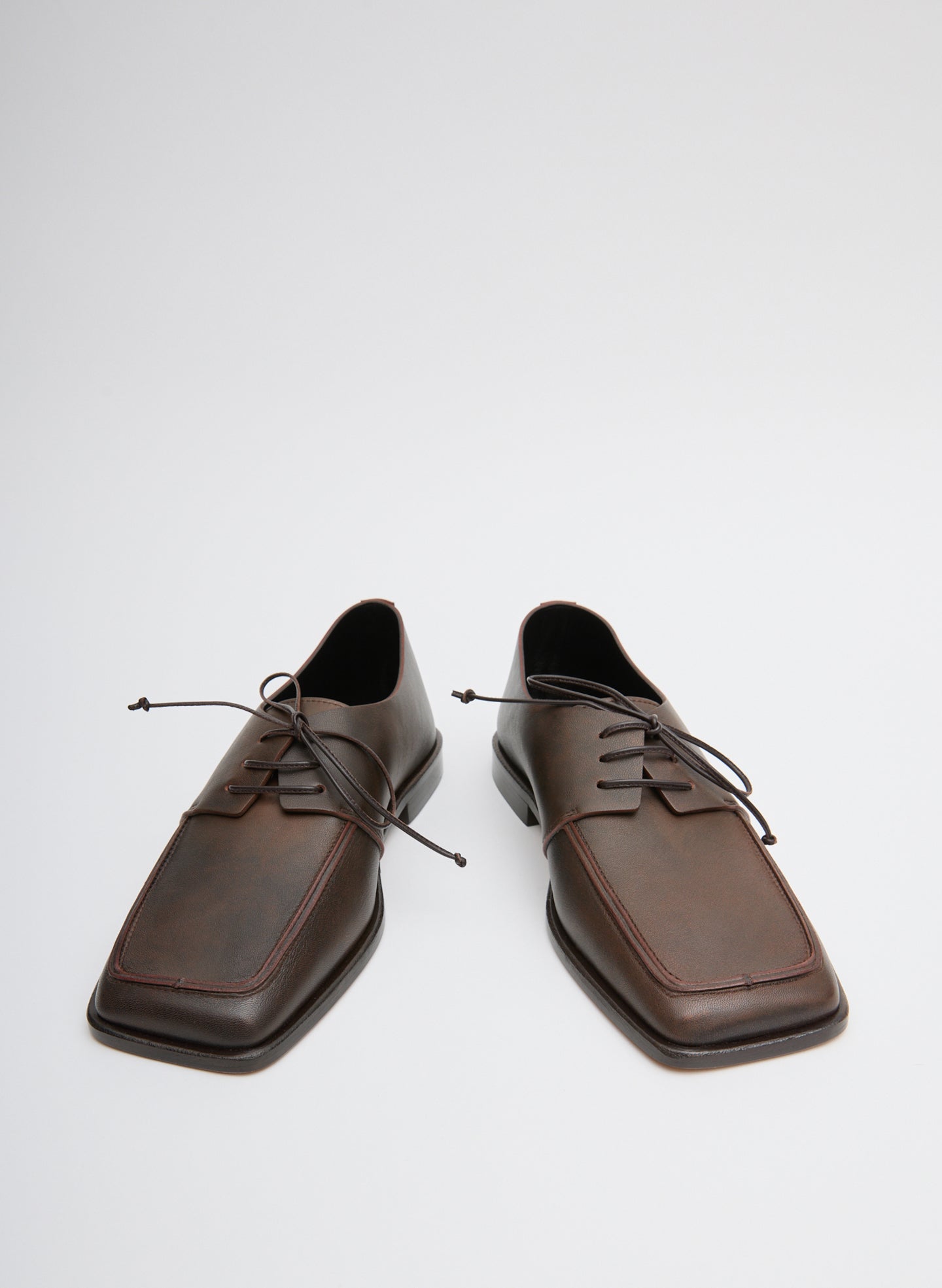 Brown Brody Square Toe Loafer - leather, front view