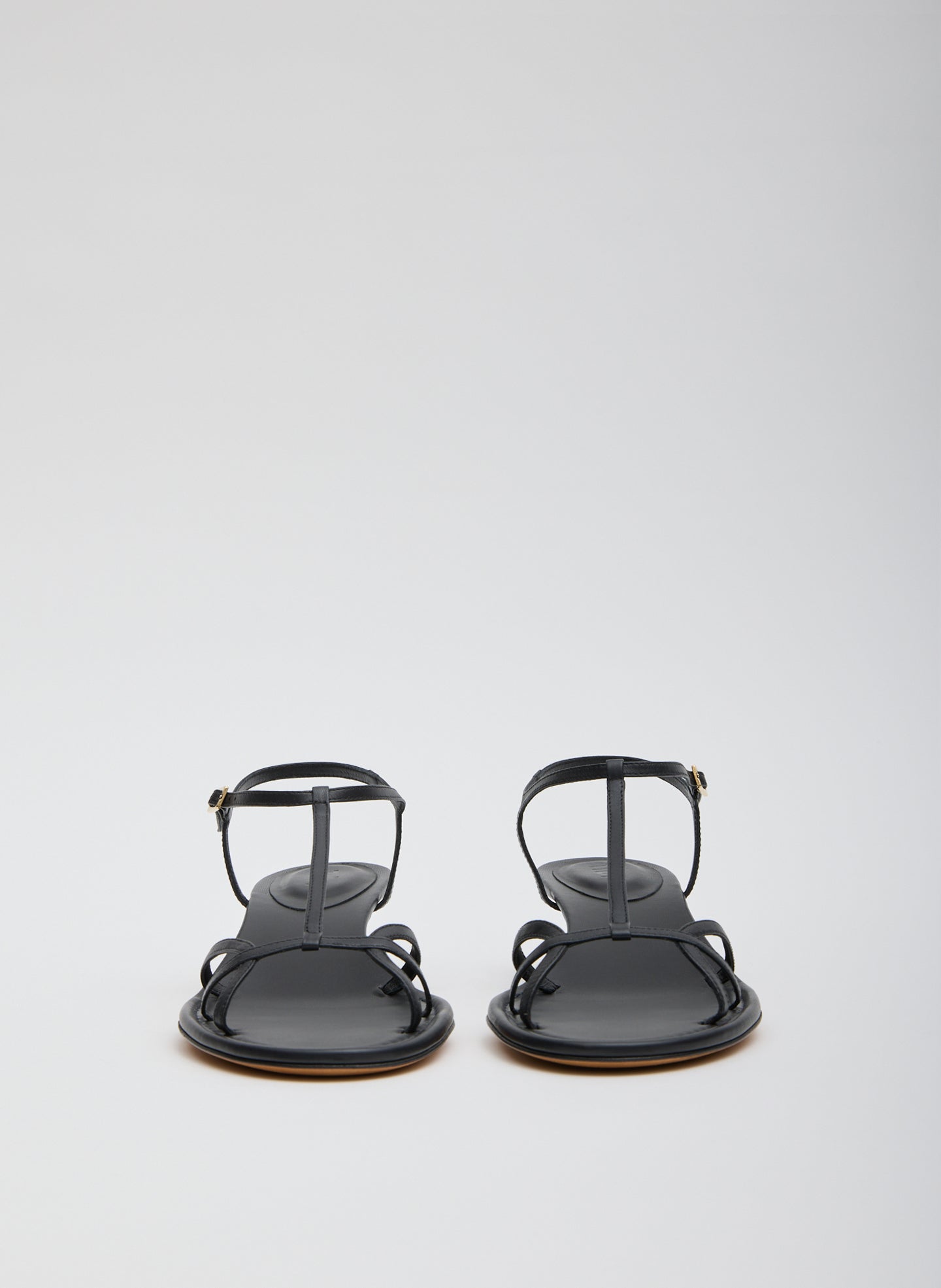 Dark Navy Christopher Heel - heeled leather sandal, front view