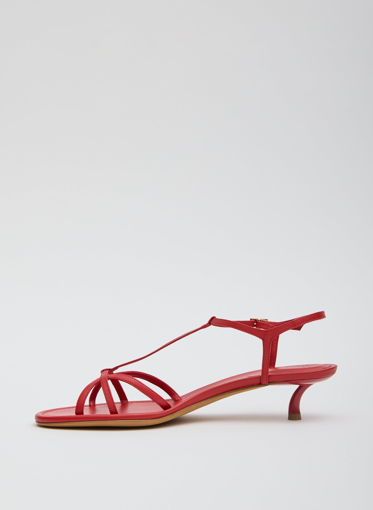 Christopher Heel - Red Christopher Heel - heeled leather sandal, side view