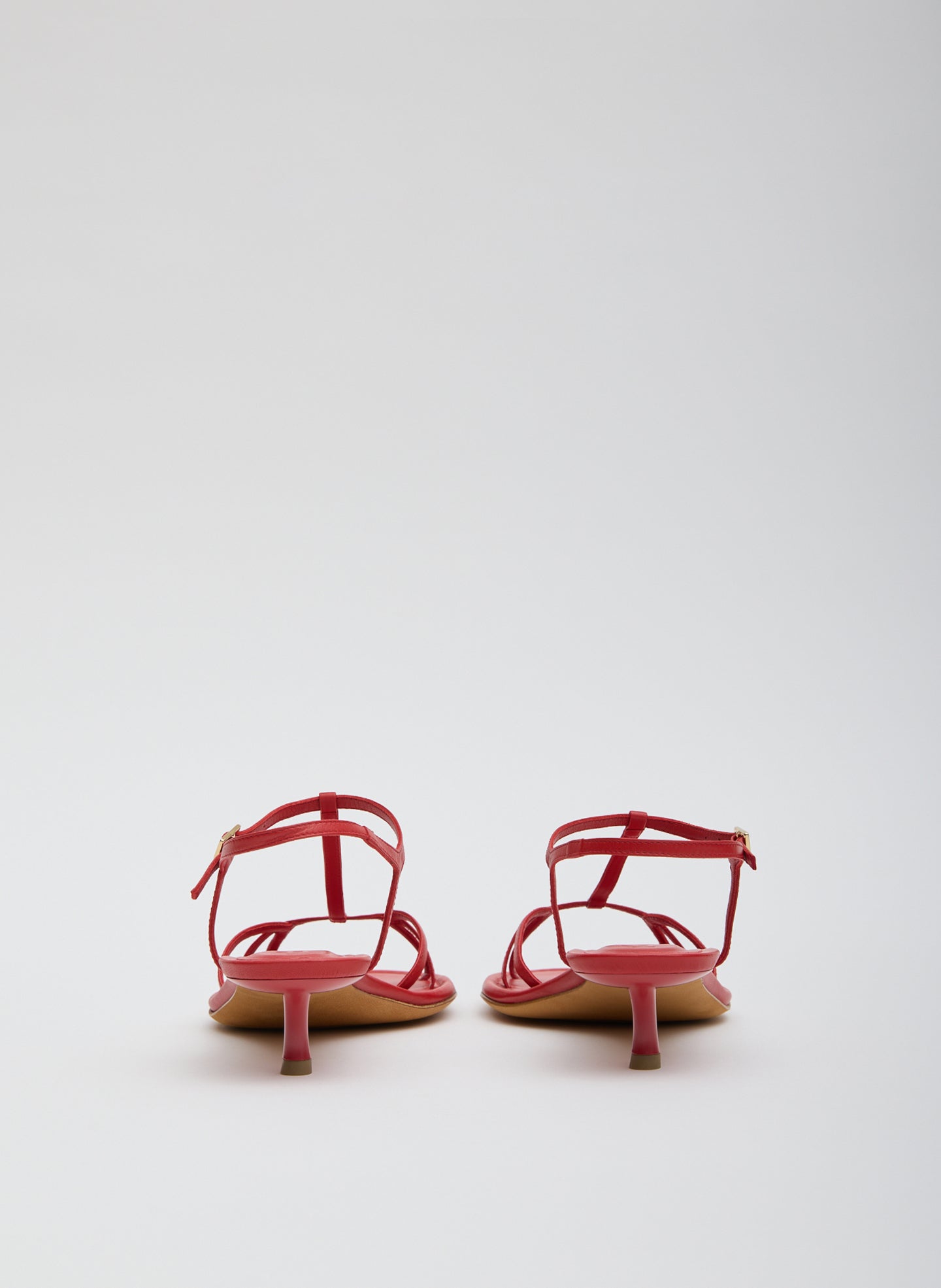 Red Christopher Heel - heeled leather sandal, back view